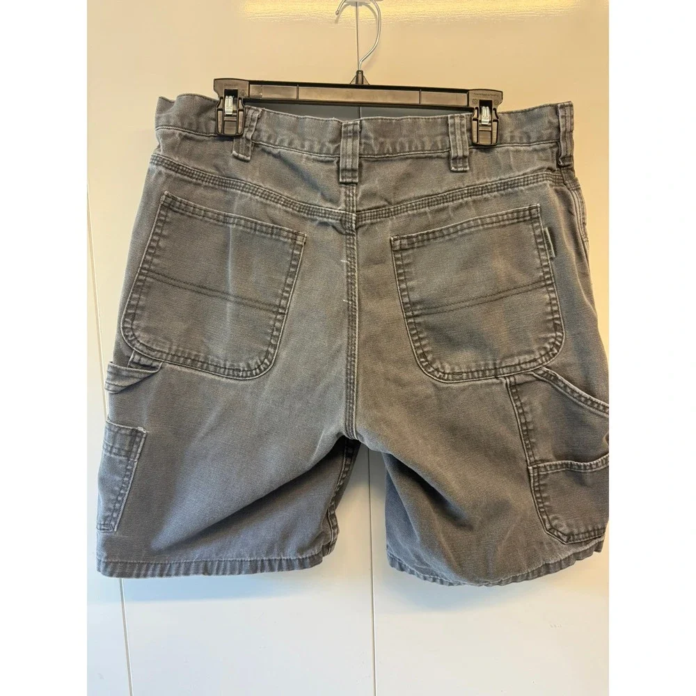 Wolverine Mens Carpenter Shorts Gray Canvas Utility Workwear Size 34